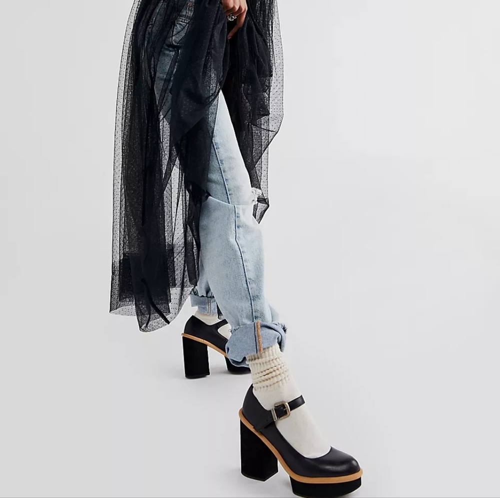 Free People Maggie Mary Jane Platform Black EU 38.5 (US Women's 8.5) M - Picture 2 of 6